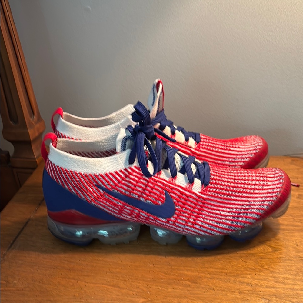 Nike Red and Blue Sneakers with Sleek Design